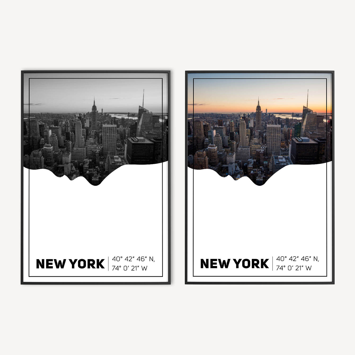 New York Poster met GPS Coordinaten