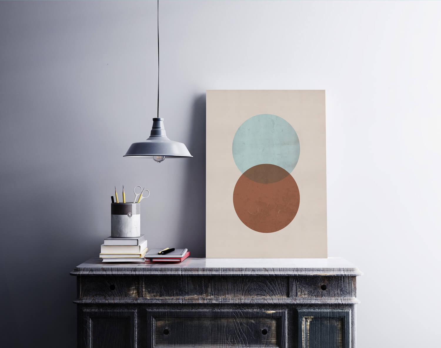 Grungy Cirkels Poster - Scandinavische Wanddecoratie