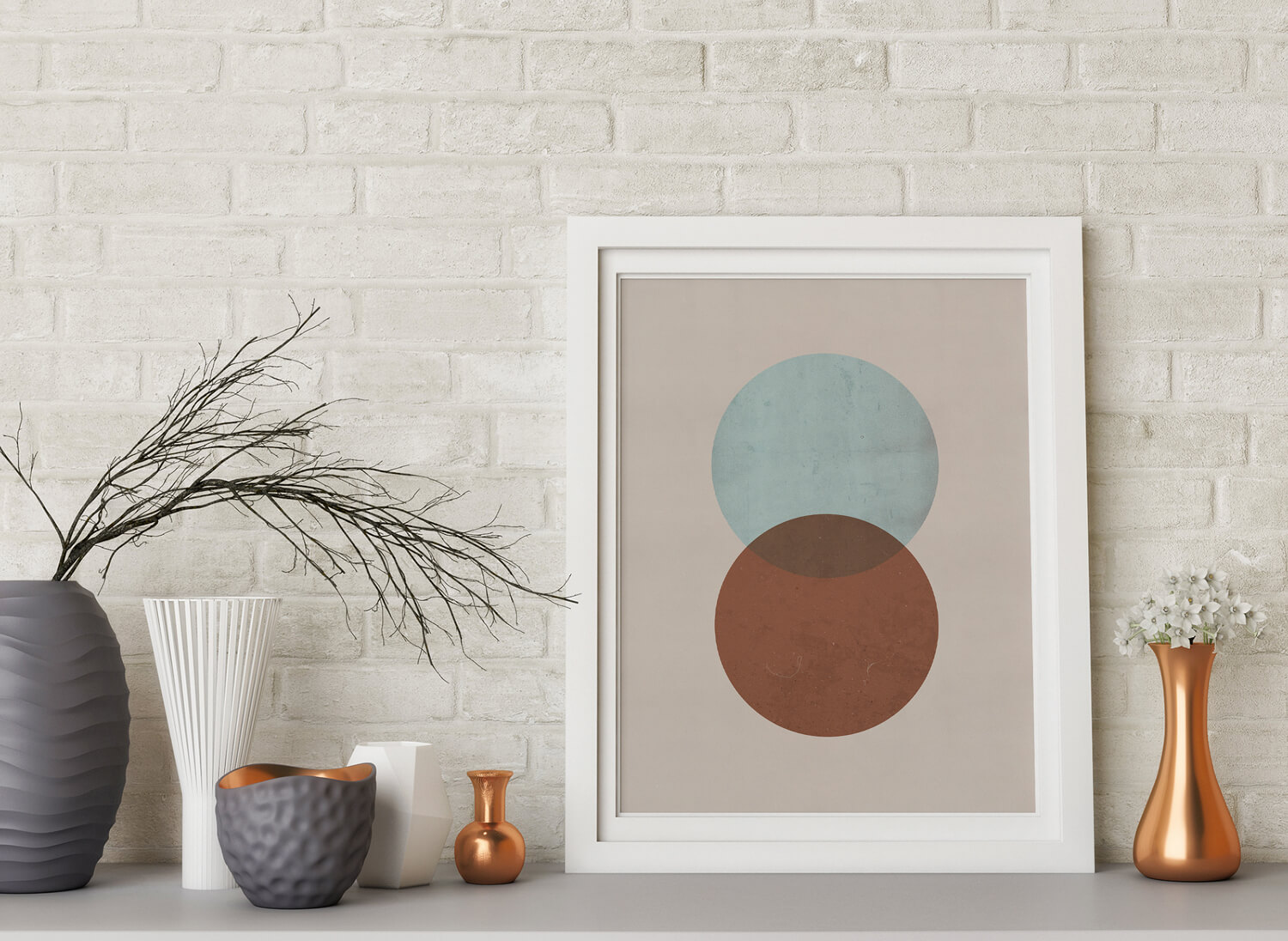 Grungy Cirkels Poster - Scandinavische Wanddecoratie