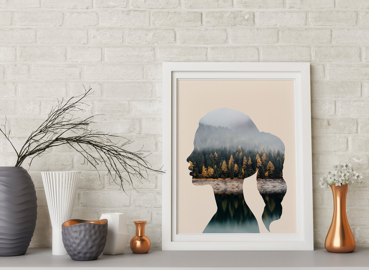 Woman & Nature - Moderne Muurdecoratie