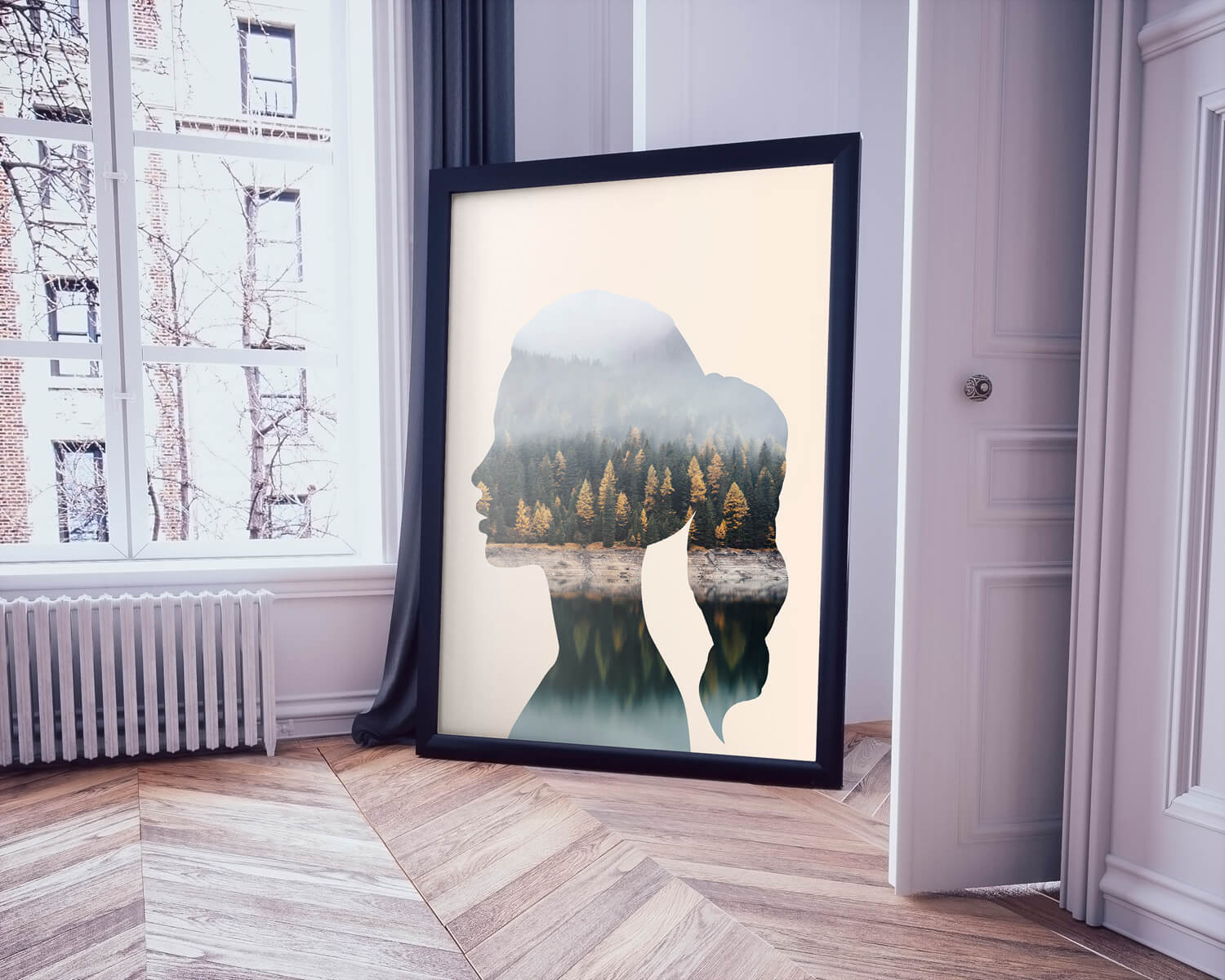 Woman & Nature - Moderne Muurdecoratie