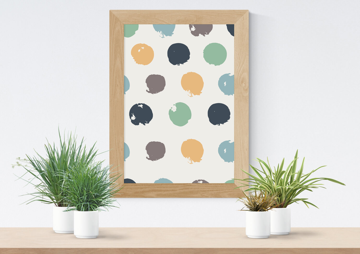 Fleurige, abstracte en Scandinavische poster met stippen