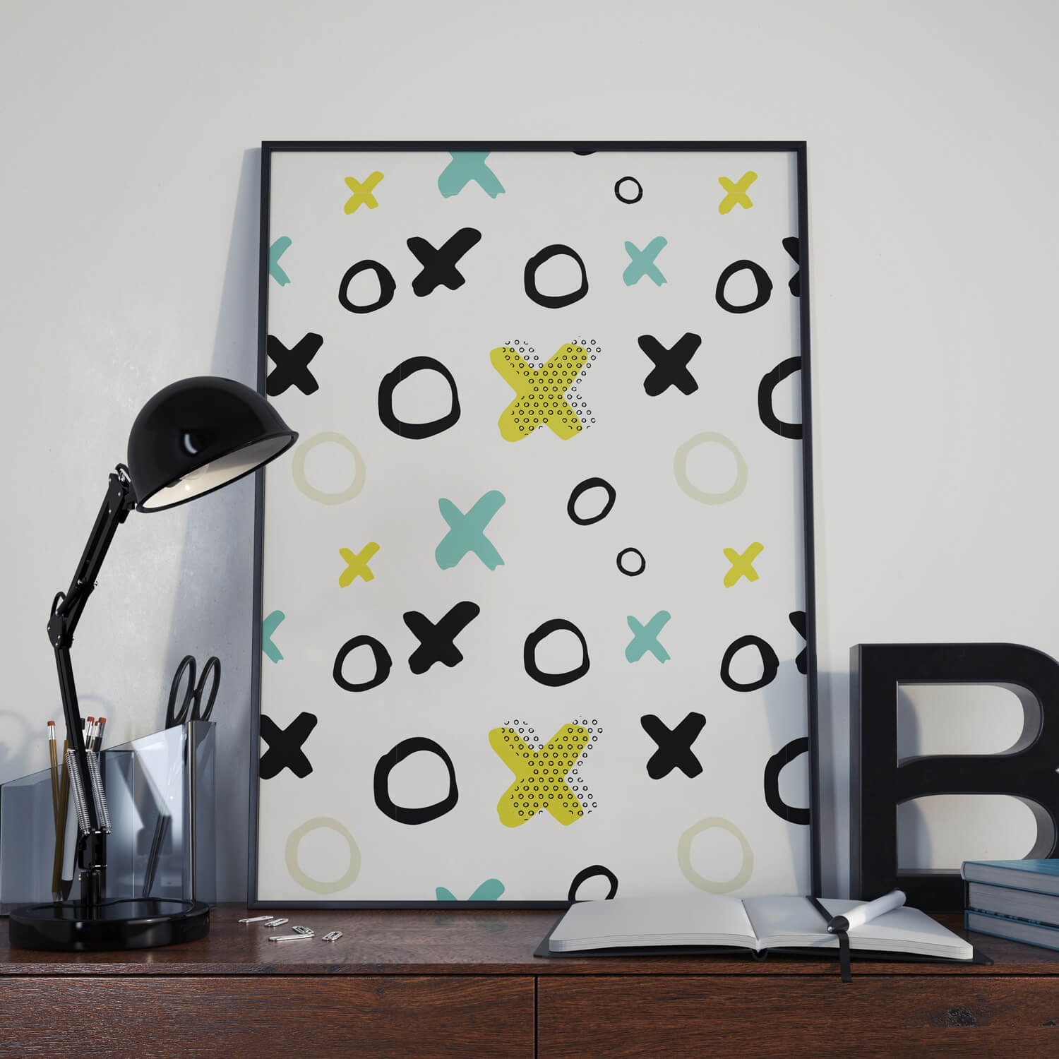XO kleurrijke print - Abstracte Moderne Poster