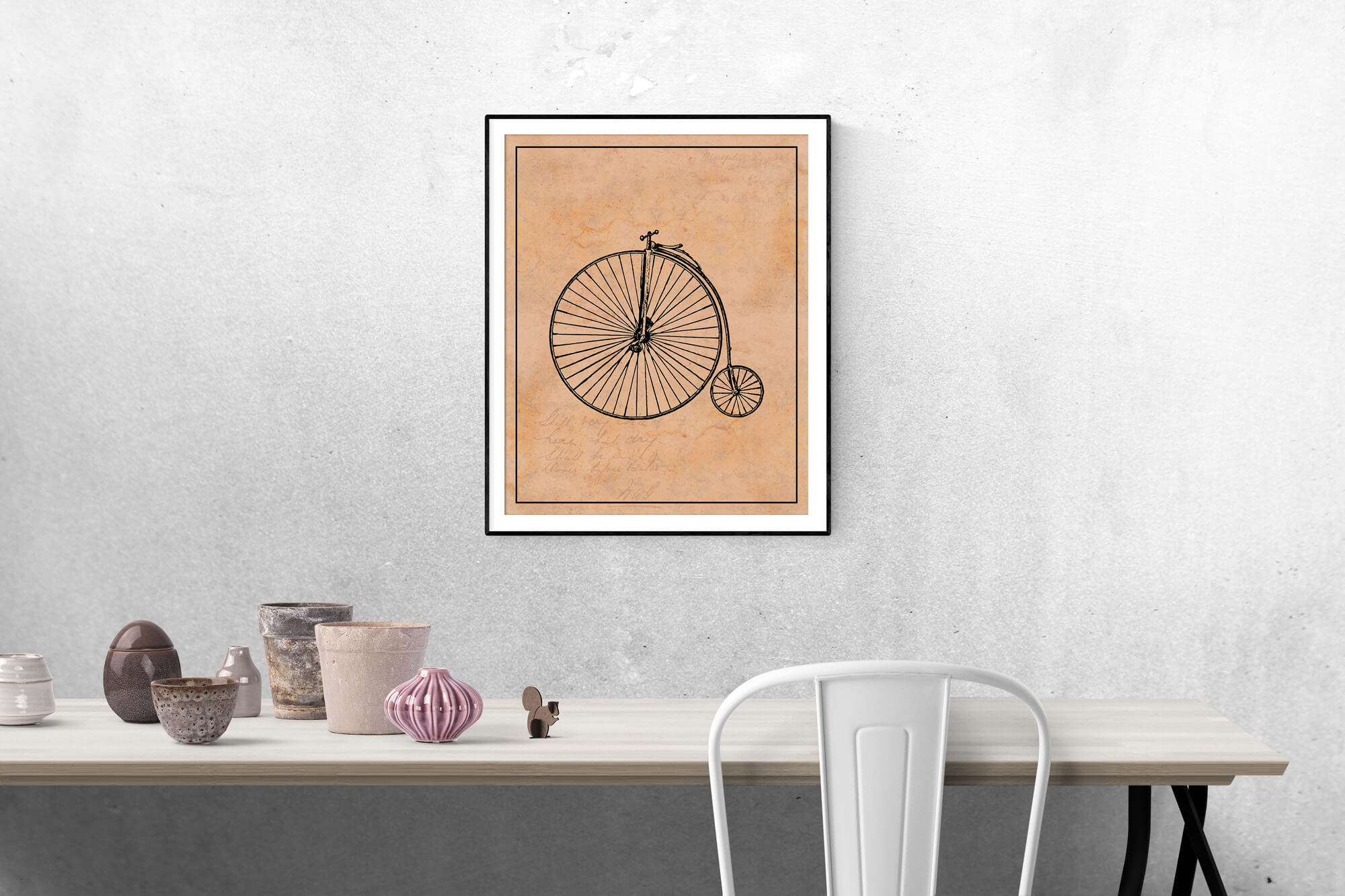 vintage fiets industriele wanddecoratie