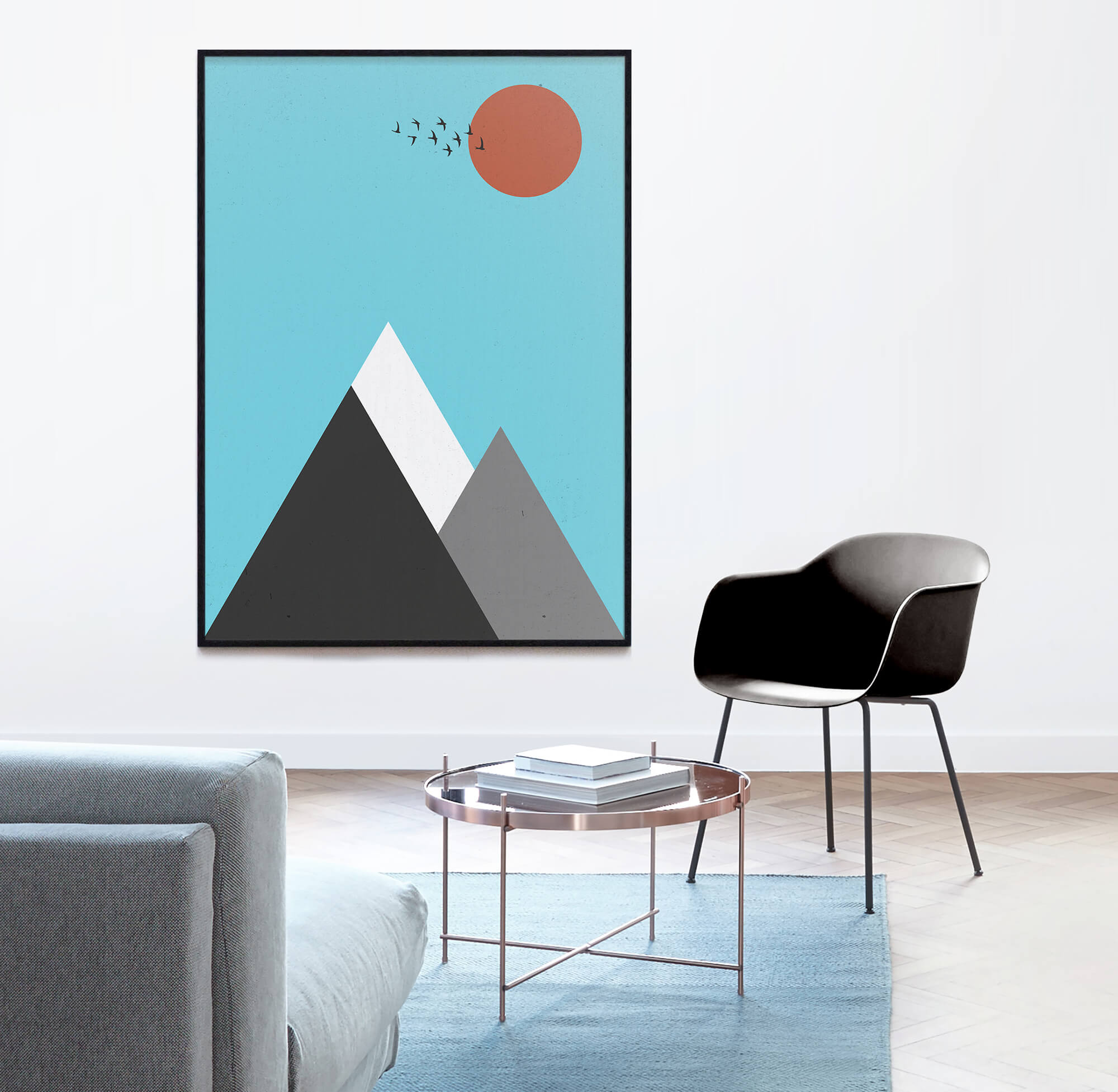 Abstract Berglandschap Scandinavische Wanddecoratie
