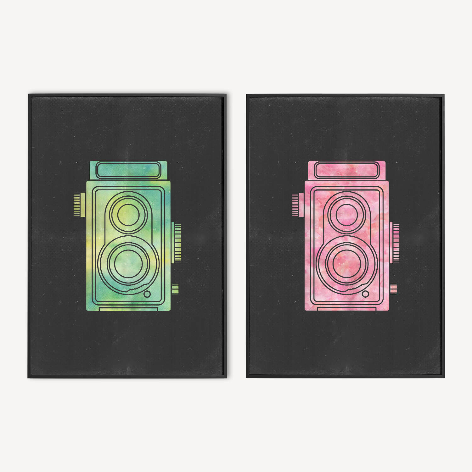 Vintage Poster met Camera in Industriële Stijl