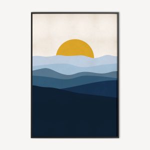 Blauw Landschap Poster en Canvas Print