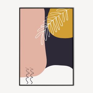 Abstracte Vormen Poster Botanische Line Art