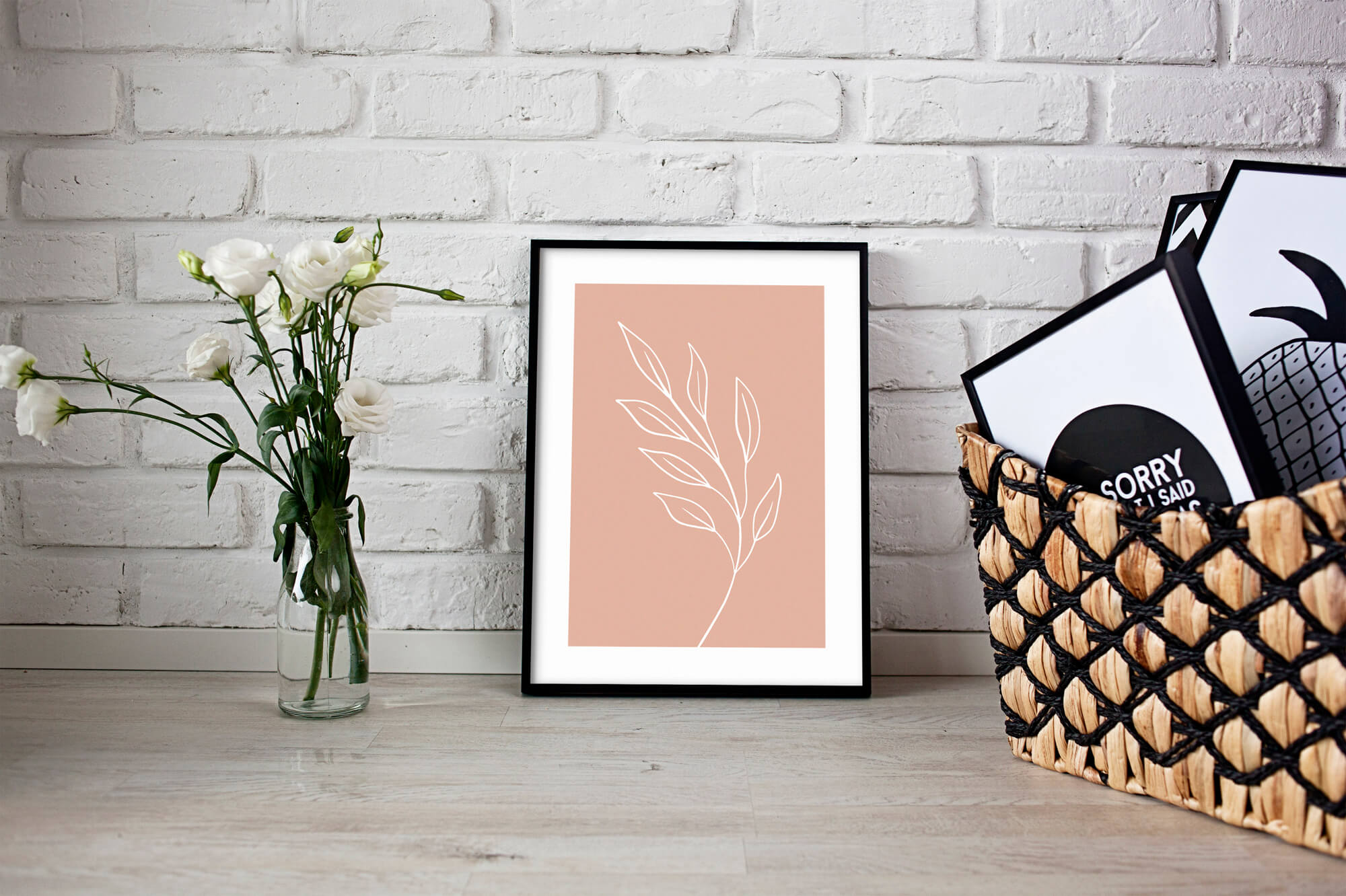 Pink Leaf Botanische Poster