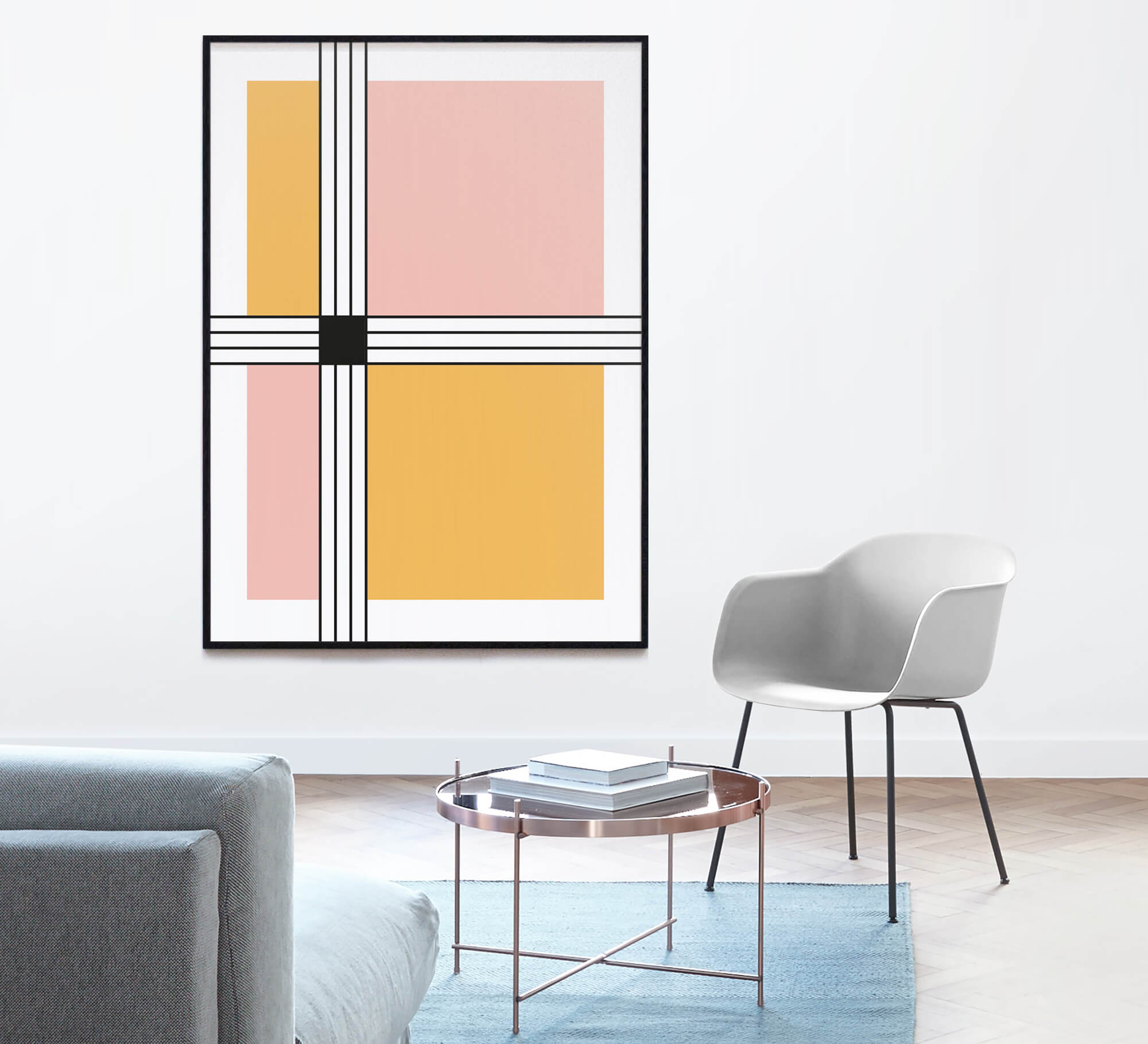 stripes and squares - Scandinavische Wanddecoratie