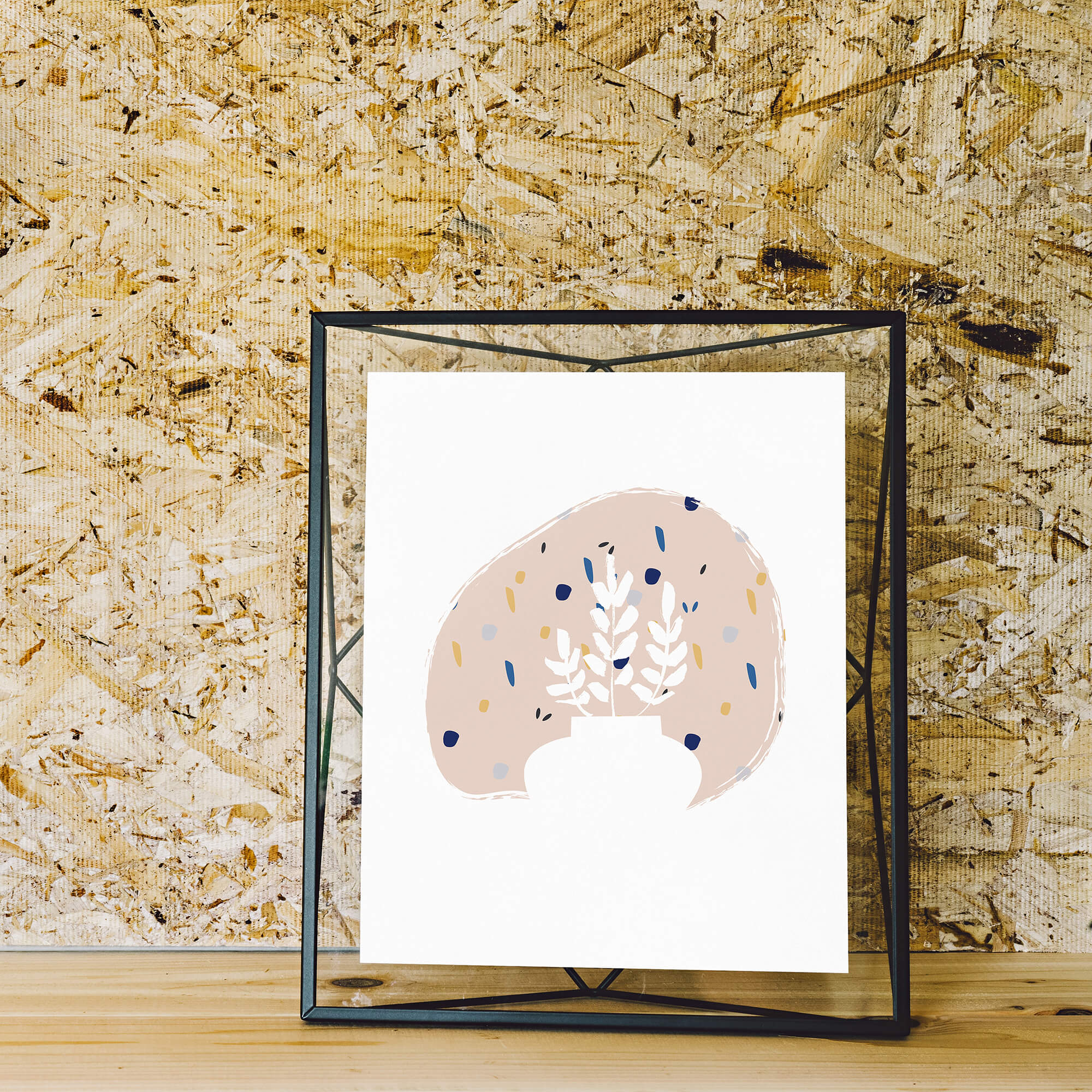 Botanische Terrazzo Patroon Poster