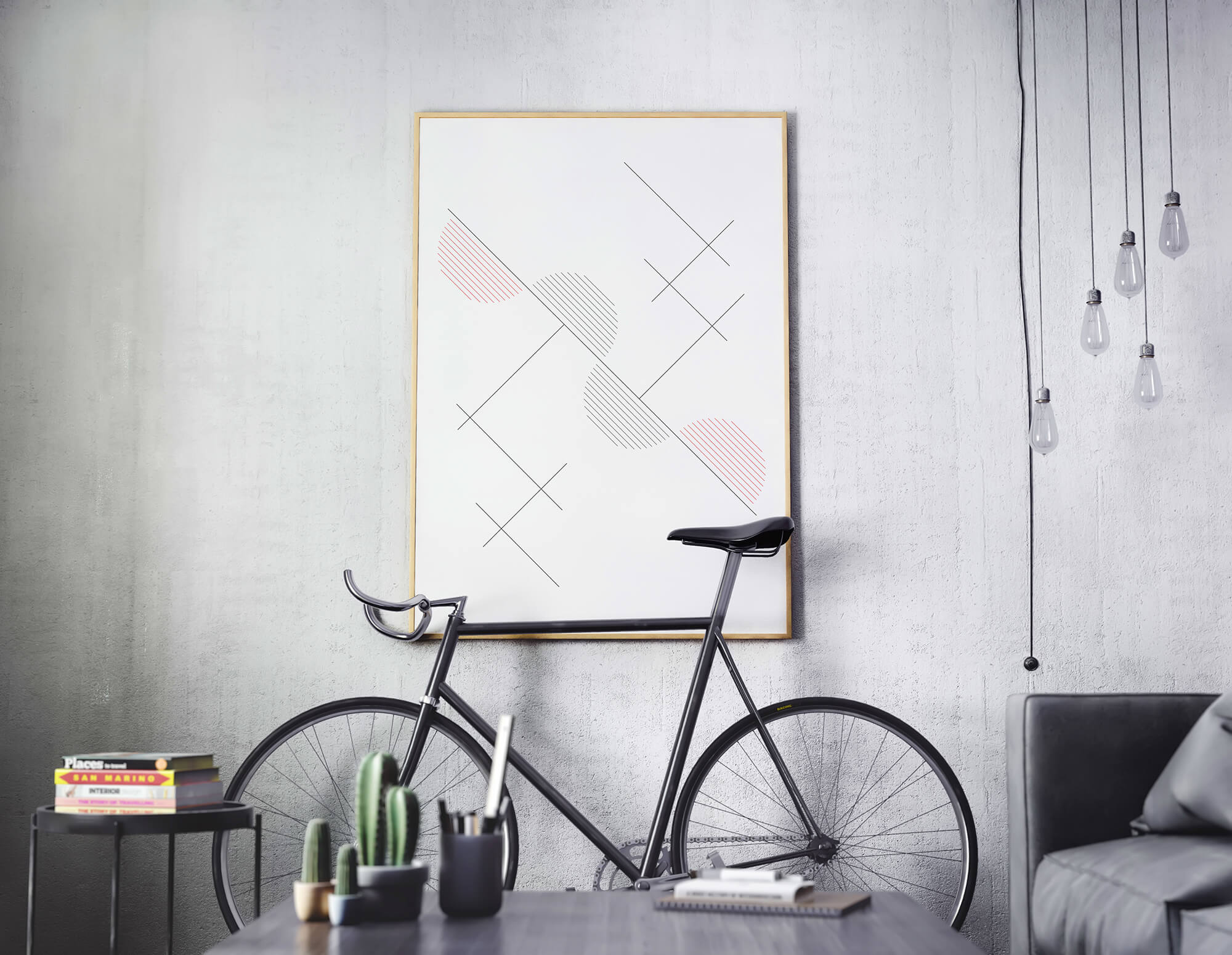 Abstracte Geometrische Compositie Poster - Abstracte Wanddecoratie