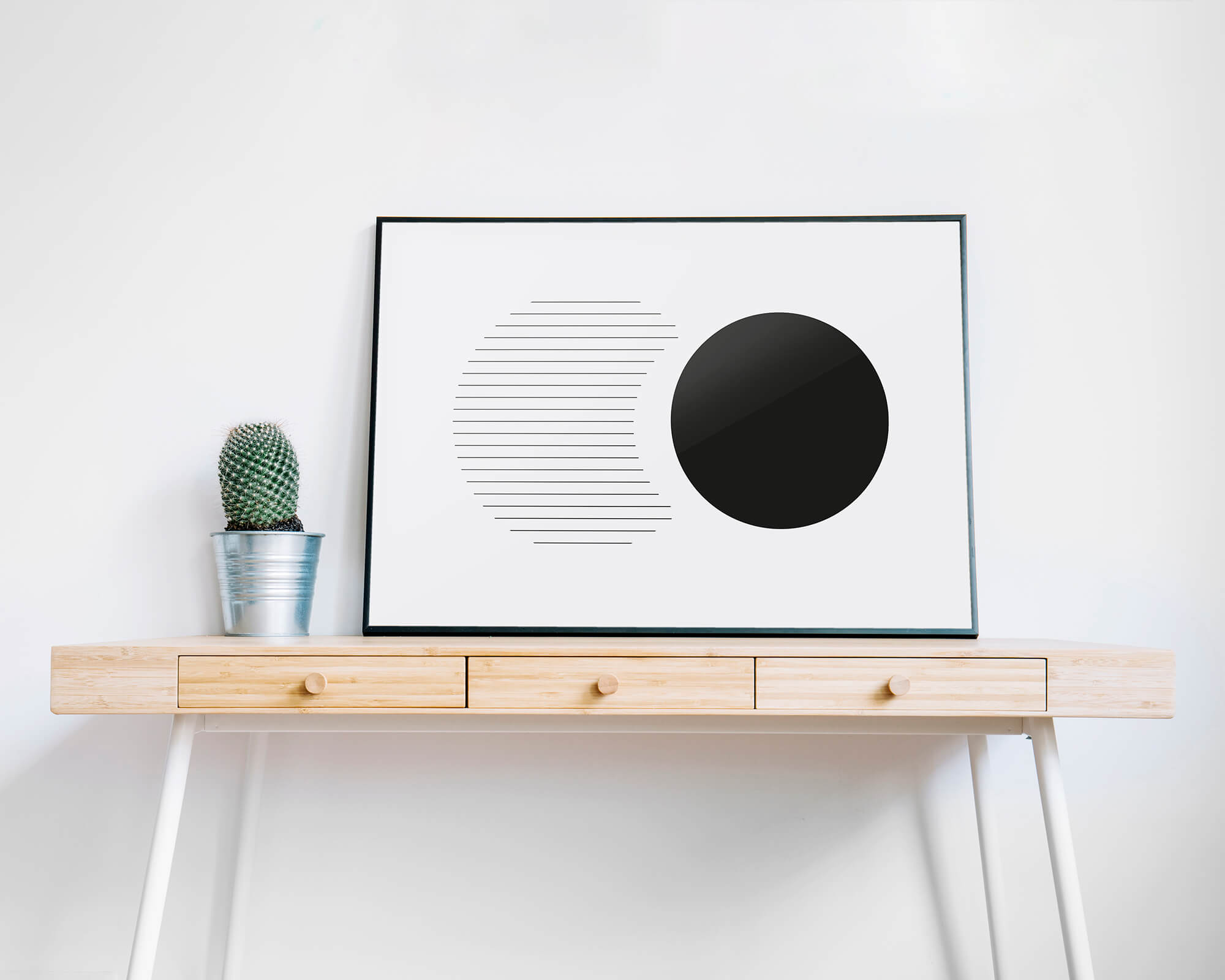 Zwart wit poster met cirkels