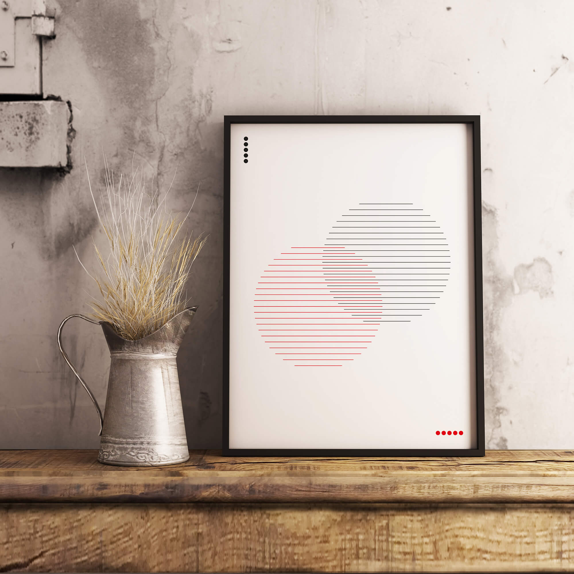Minimalistische cirkels poster - abstracte wanddecoratie