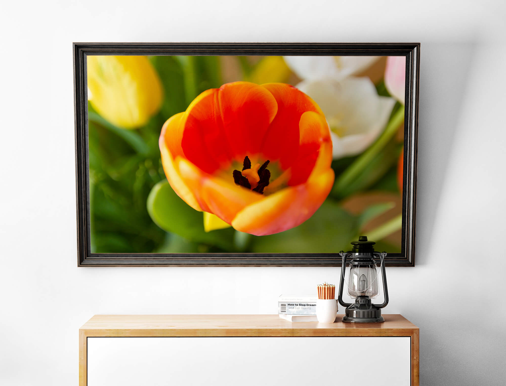 Oranje Tulp Close Up Poster - Bloemen Wanddecoratie