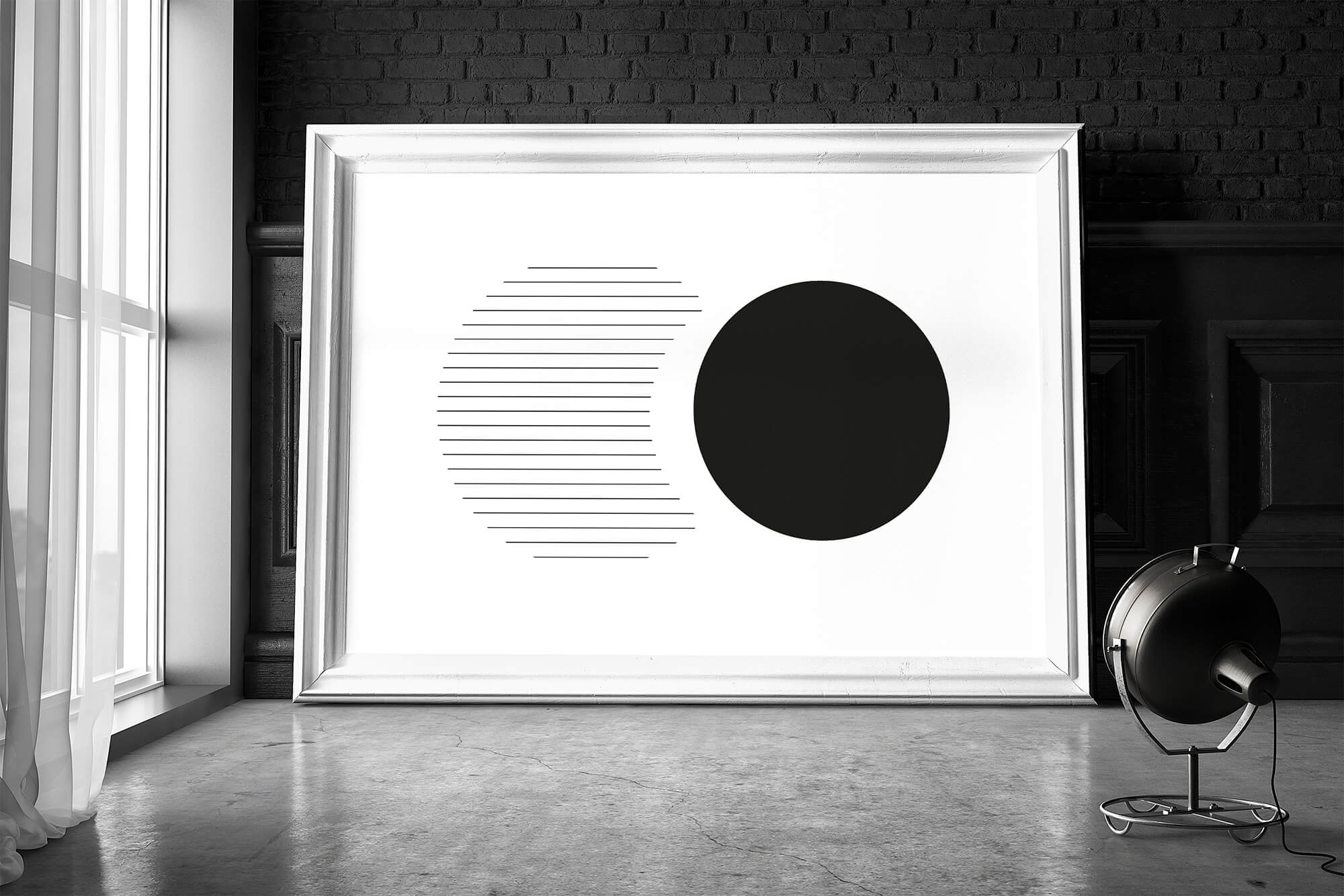 Zwart-wit Geometrische Poster