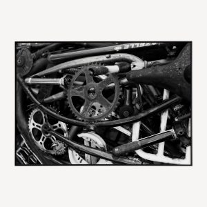 Industriele Zwart-Wit Fiets Poster en Print