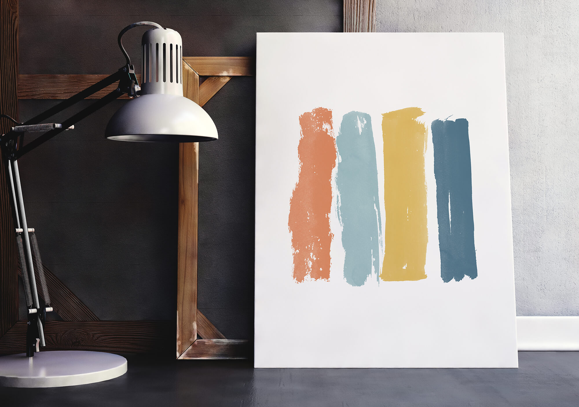 Minimalist Paint Brushes Abstracte Poster en Print MDRN HOME