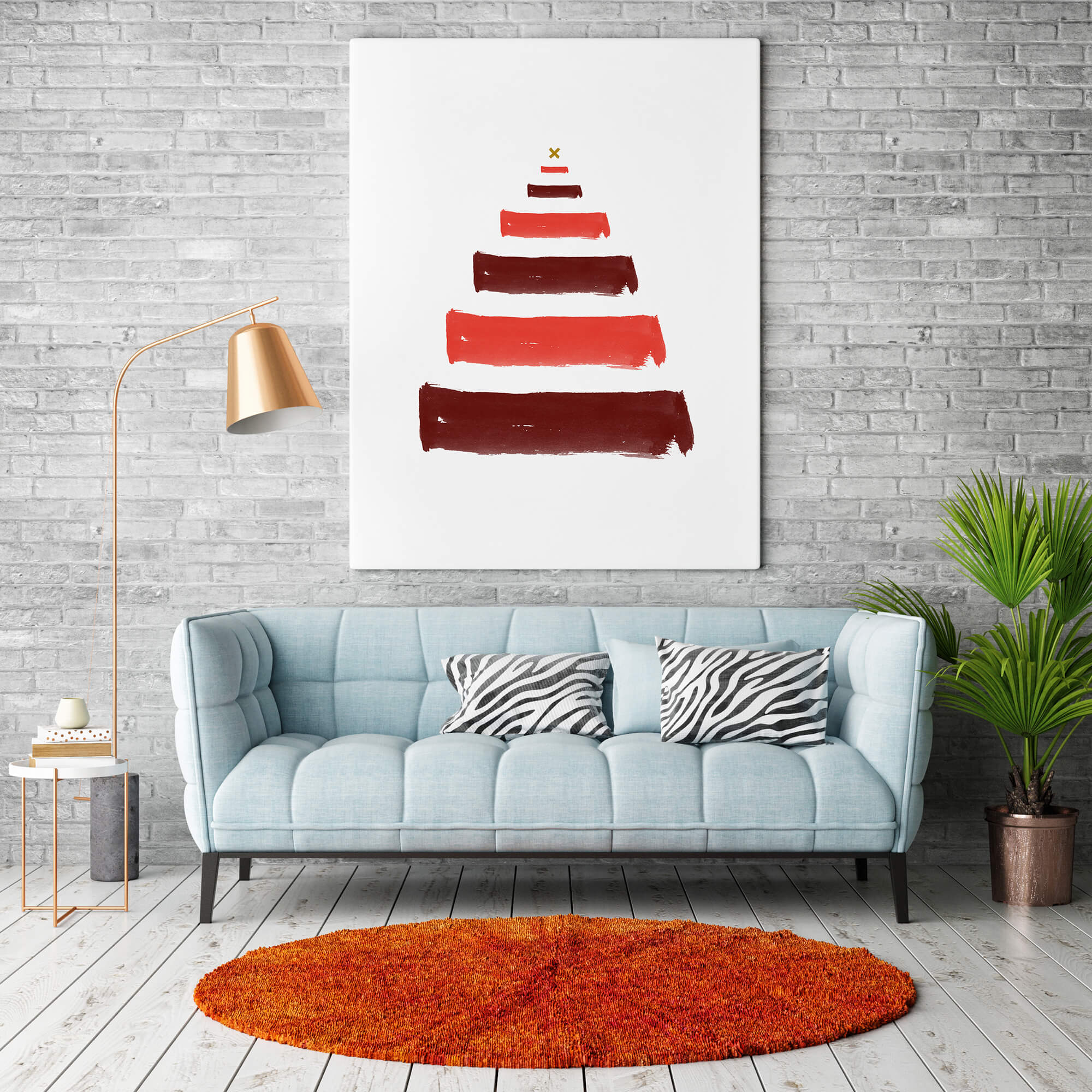 Kerstboom Brush strokes poster en print