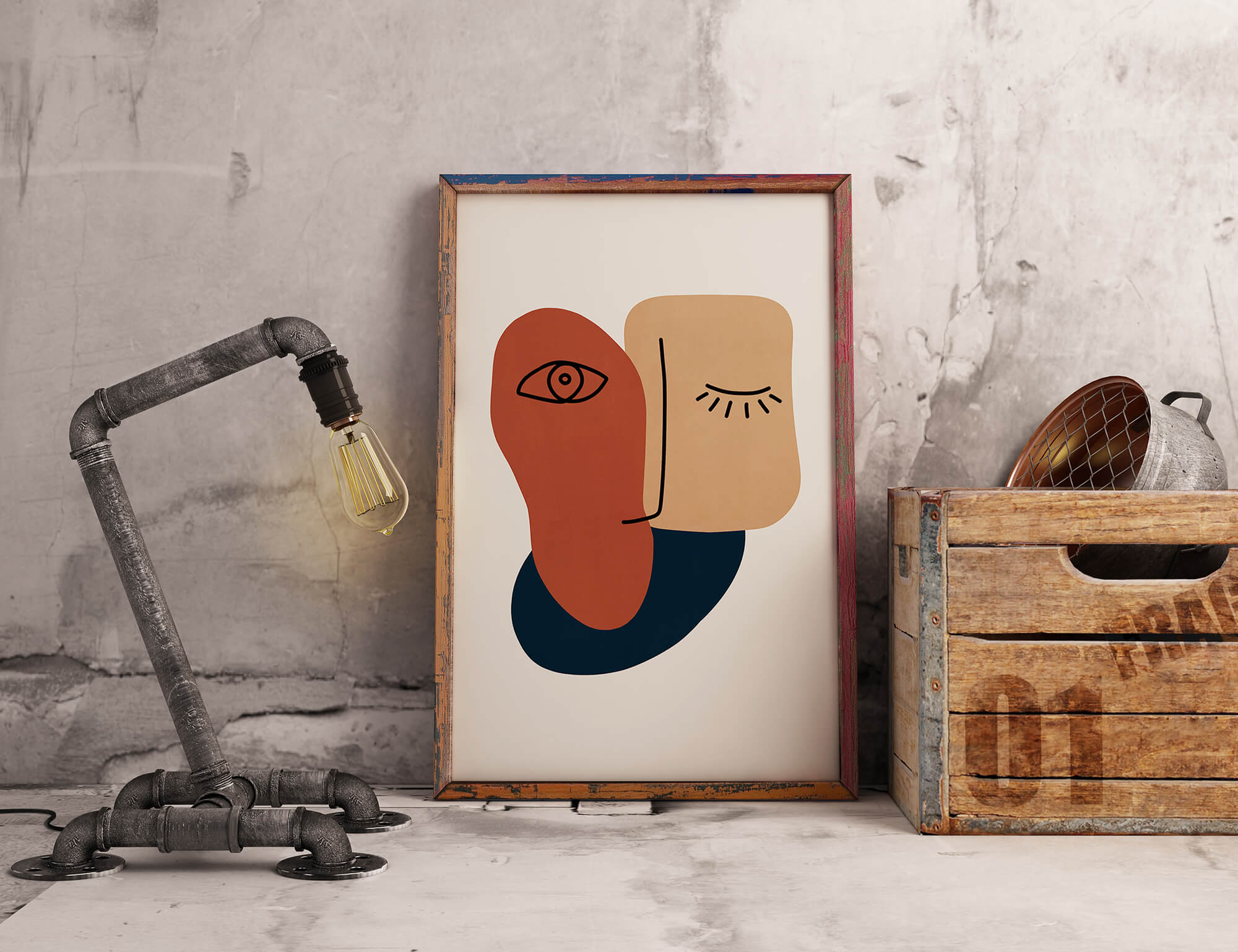 Abstracte illustratie van een gezicht met abstracte vormen