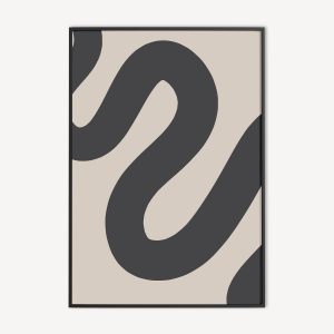 Beige poster en canvas print met gekronkelde lijn