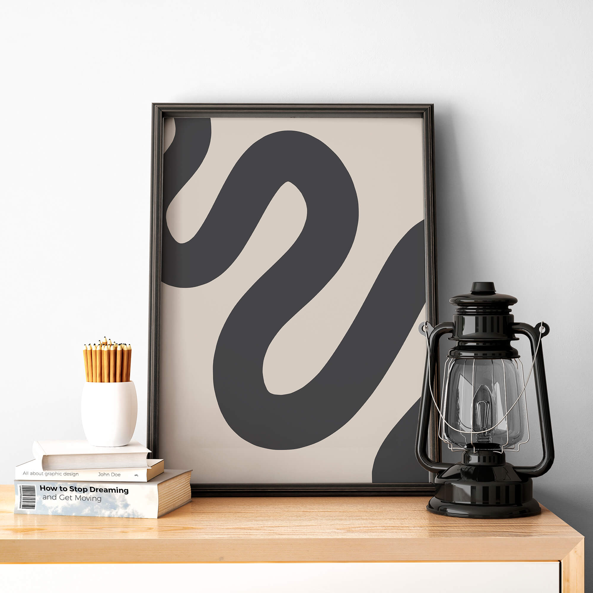 Curvy Line - Minimalistische poster en canvas print