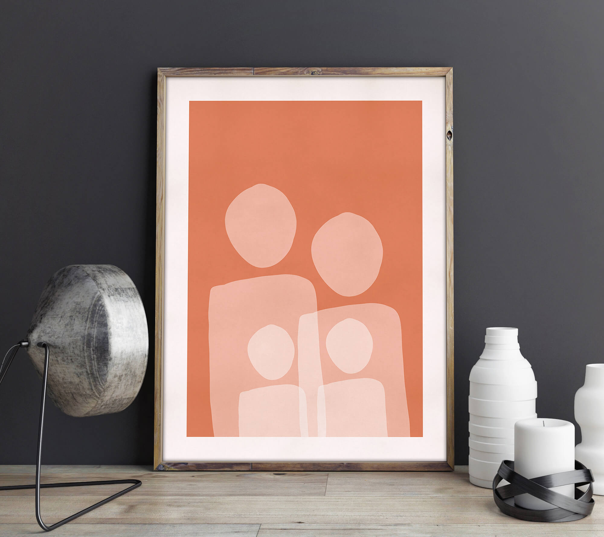 Familieportret - abstracte poster en print - moederdag cadeau idee