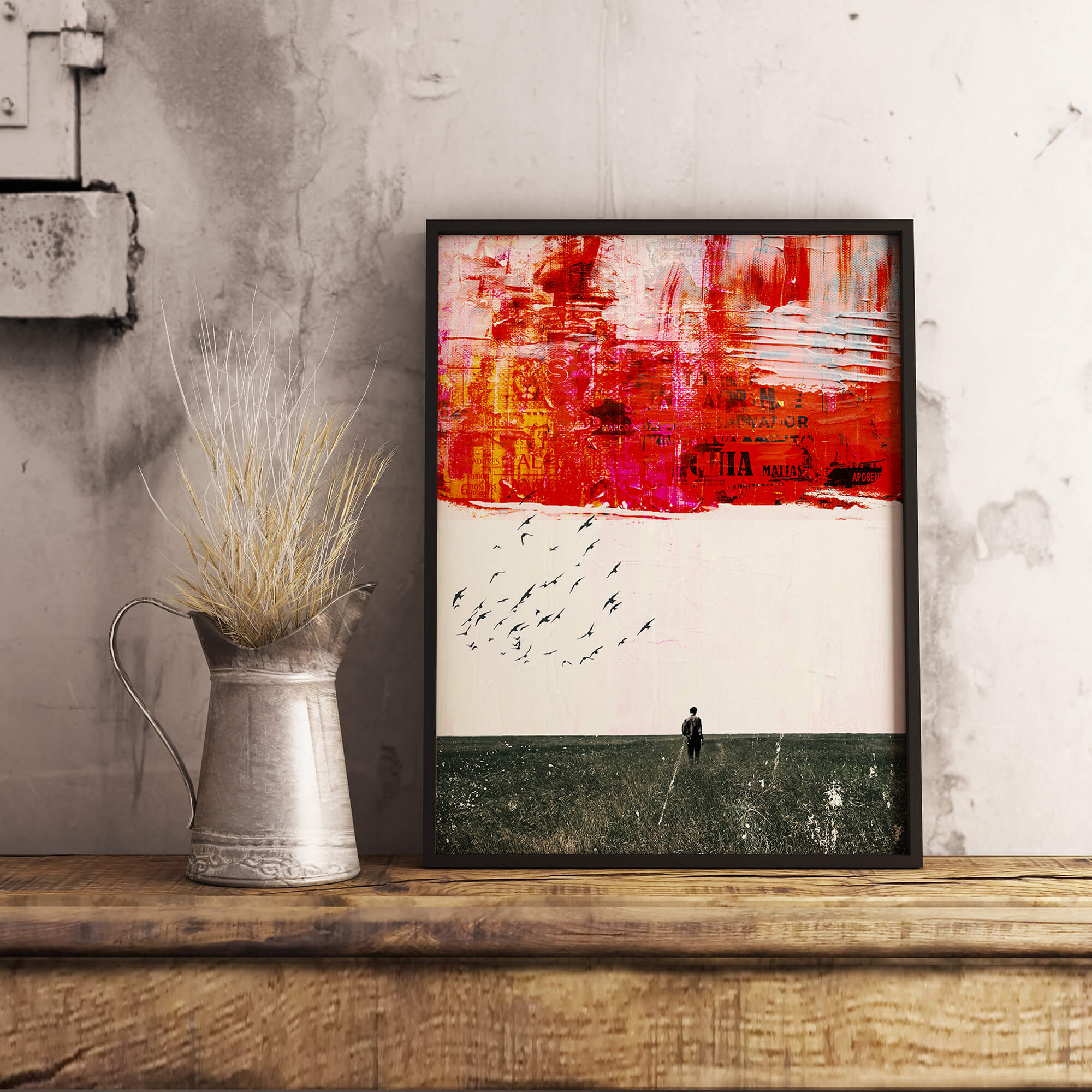 Surrealistische poster en canvas print