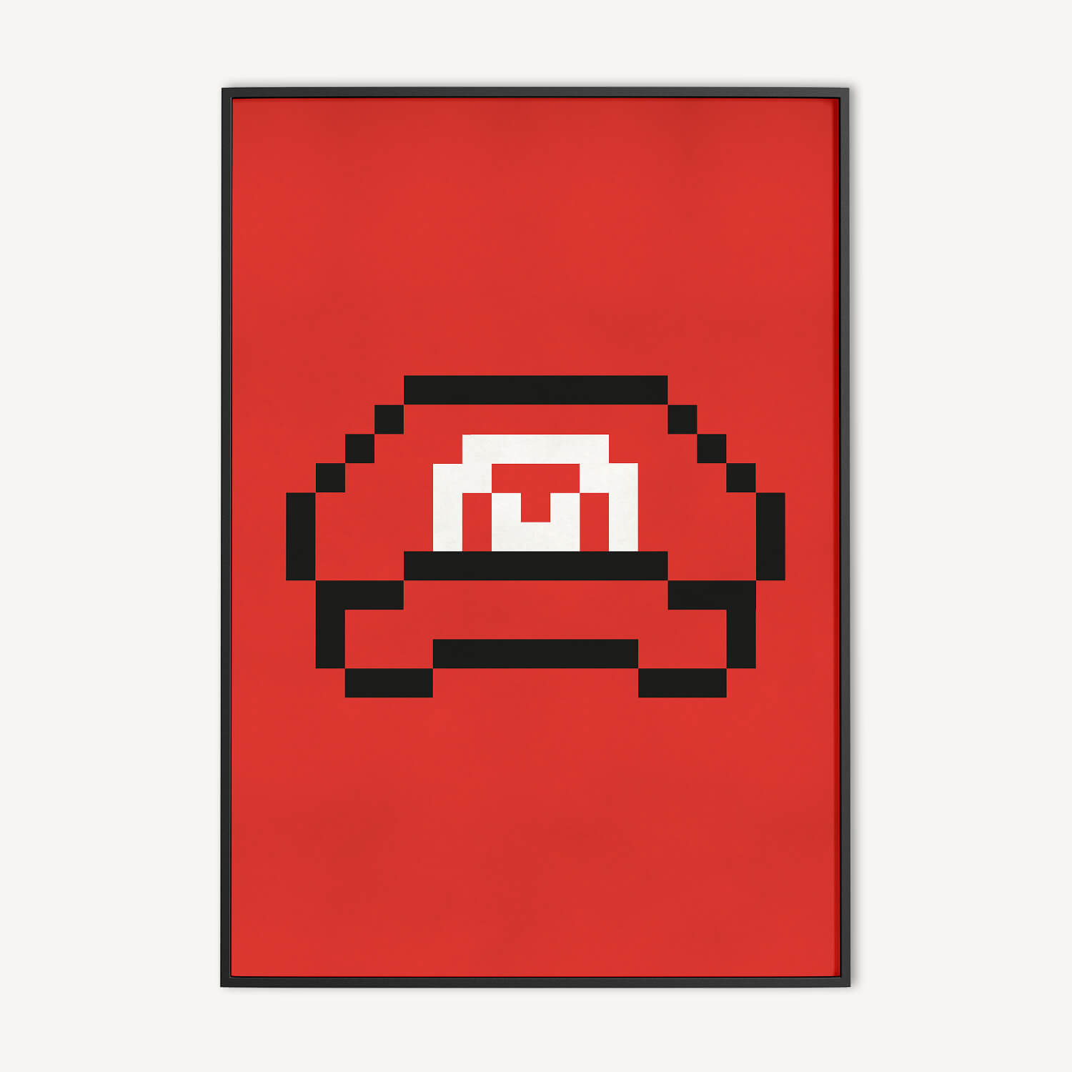abstracte pixel art poster van retro game