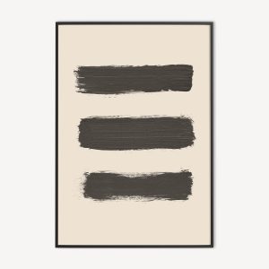 Brush Strokes Poster met drie penseelstreken in zwarte verf