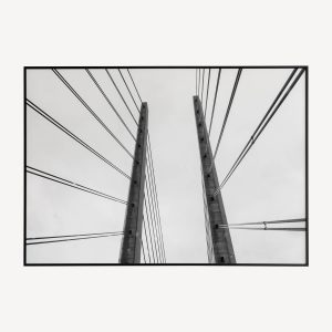 Zwart-Wit Architectuur Poster van Deense en Zweedse Oresundbrug