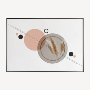 Pampasgras Poster met Geometrische Vormen