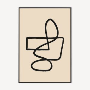 Beige Abstract Poster en Canvas Print
