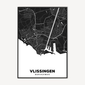 Vlissingen abstracte zwart wit Poster van Zeeuwse stad