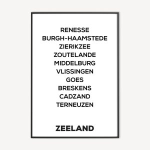 Zeeland plaatsnamen poster