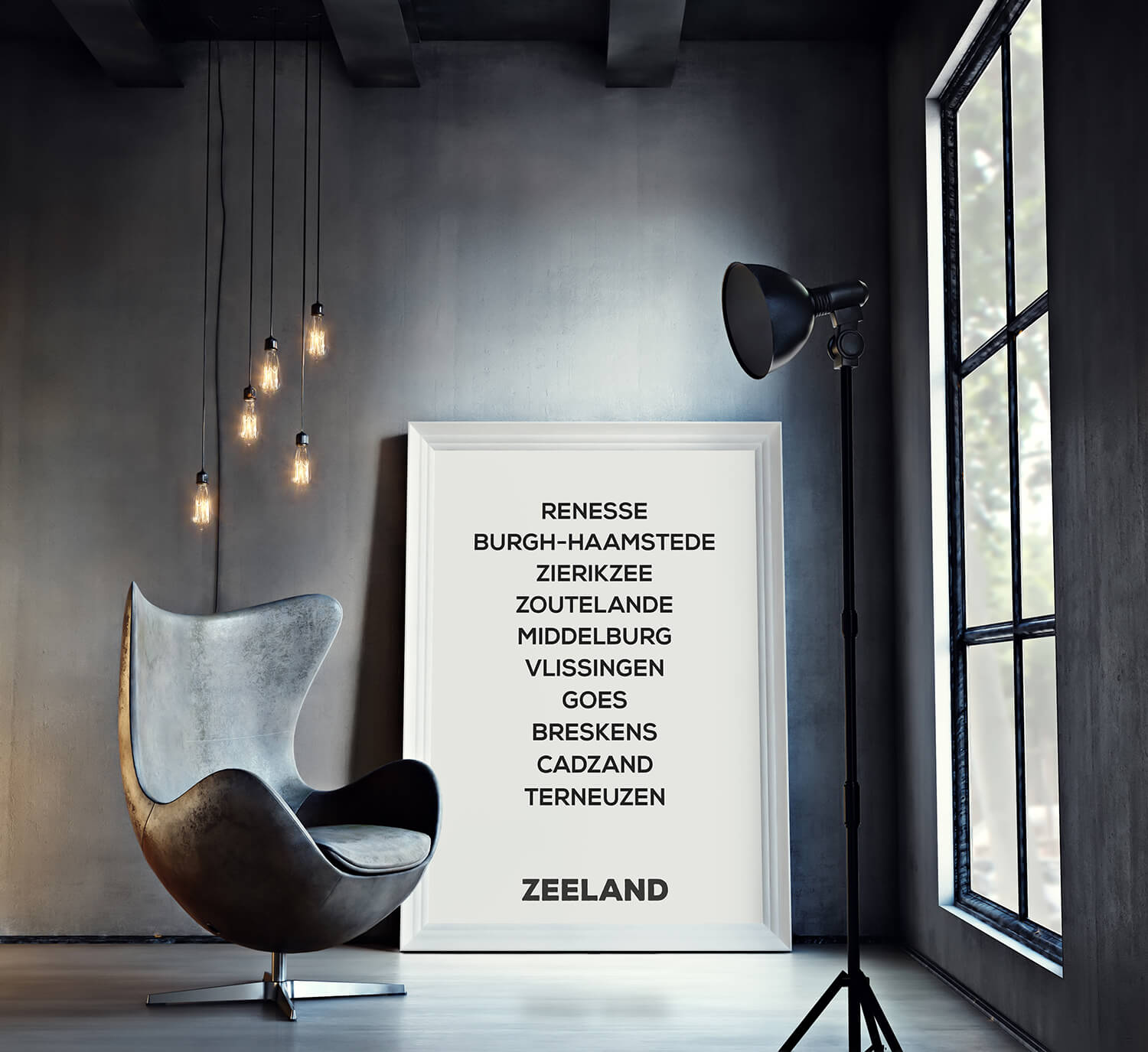 Zeeland zwart-wit poster